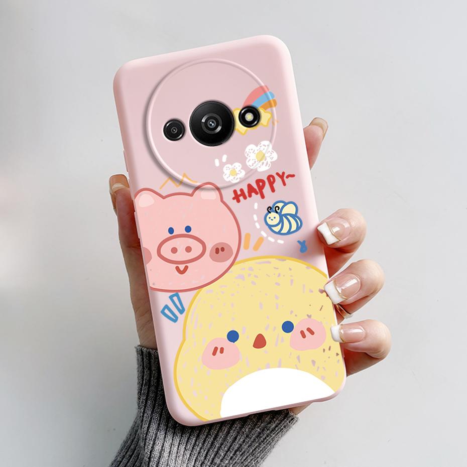 For Funda Redmi A3 Case Redmi A3 2024 Back Cover Stylish Painted Soft Silicone Phone Case for Xiaomi Redmi A3 A 3 RedmiA3 Bumper
