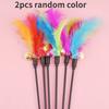 Hot Sale Cat Toys Random Color Cat Stick Feather Cat Toy with Small Bell Kitten Cat Interactive Toys Cat Supplies Pet Products
