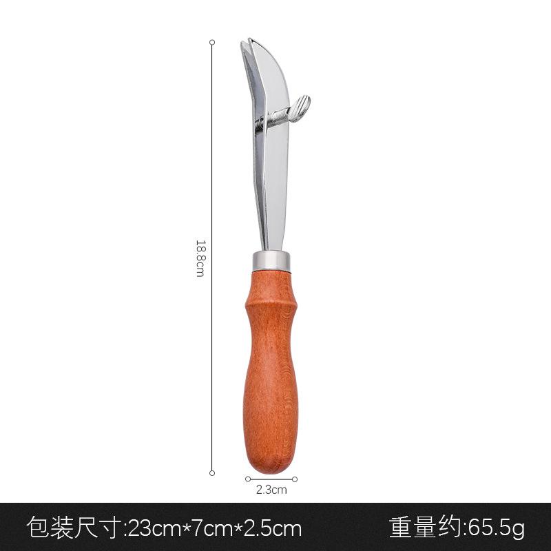 Adjustable Leather Edger Creaser Wooden Handle Stainless Steel Professional Press Skiving Tool for DIY Leather Craft