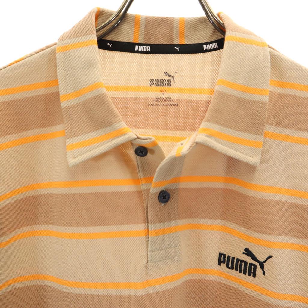 Puma Bordürenmuster Kurzarm Poloshirt S beige Herren Gebraucht