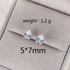 Delicate Water Drop Shaped Stud Earrings Luxury Silver Color Crystal CZ Ear Earrings for Women Fashion Versatile Jewelry
