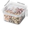 2-Piece 460ML Divided Sealed Storage Box Set, Transparent Plastic Organizer Container for Snacks & Food Organization