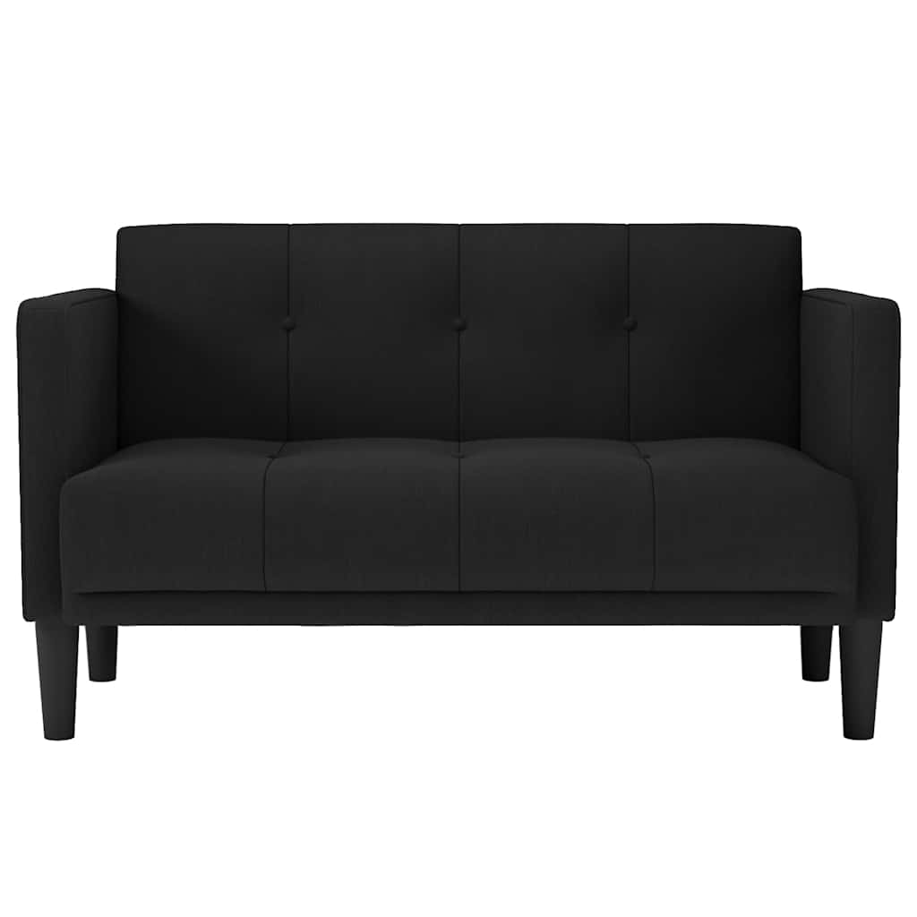 Two Seater Sofa Black 111 cm Fabric