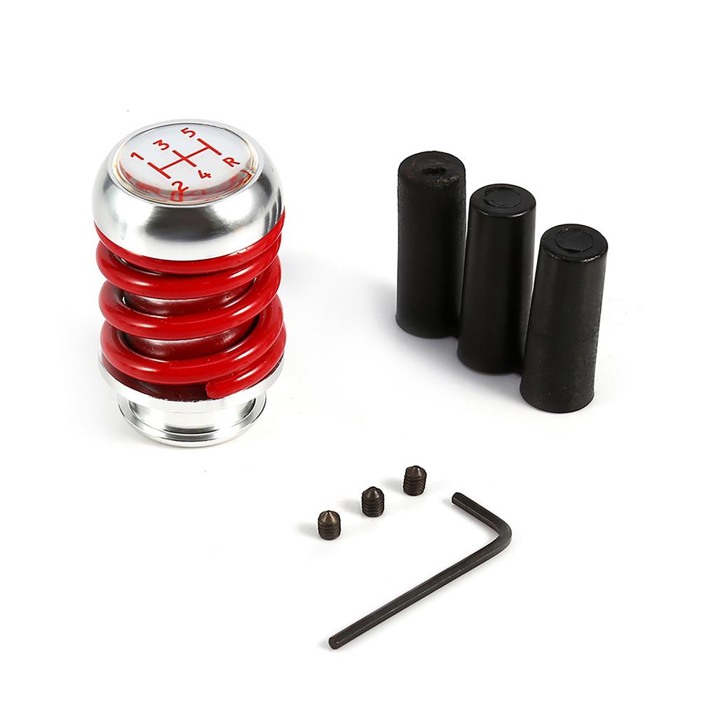 Universal Aluminum Red Spring 5 Speed Manual Car Gear Shifter Stick Shift Knob Lever