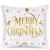Short Plush Material Pillowcasehome Decor Golden Christmas-Themed Pillows With Festive Patterns Pattern Cushion Cover Suitable F