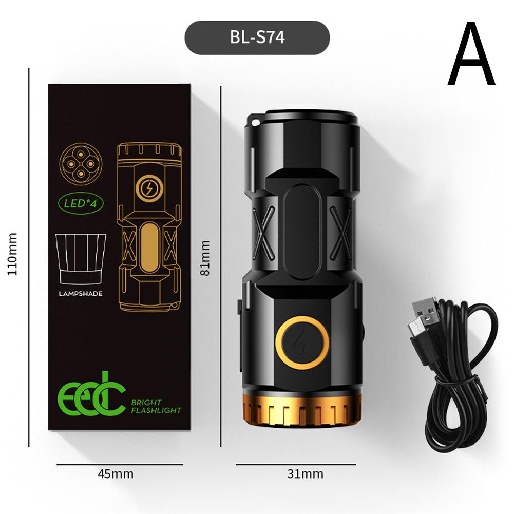 Flashlight Led Strong Light Rechargeable Portable Camping Lantern With Magnet Use Focusing  Long Range Lighting Equipment