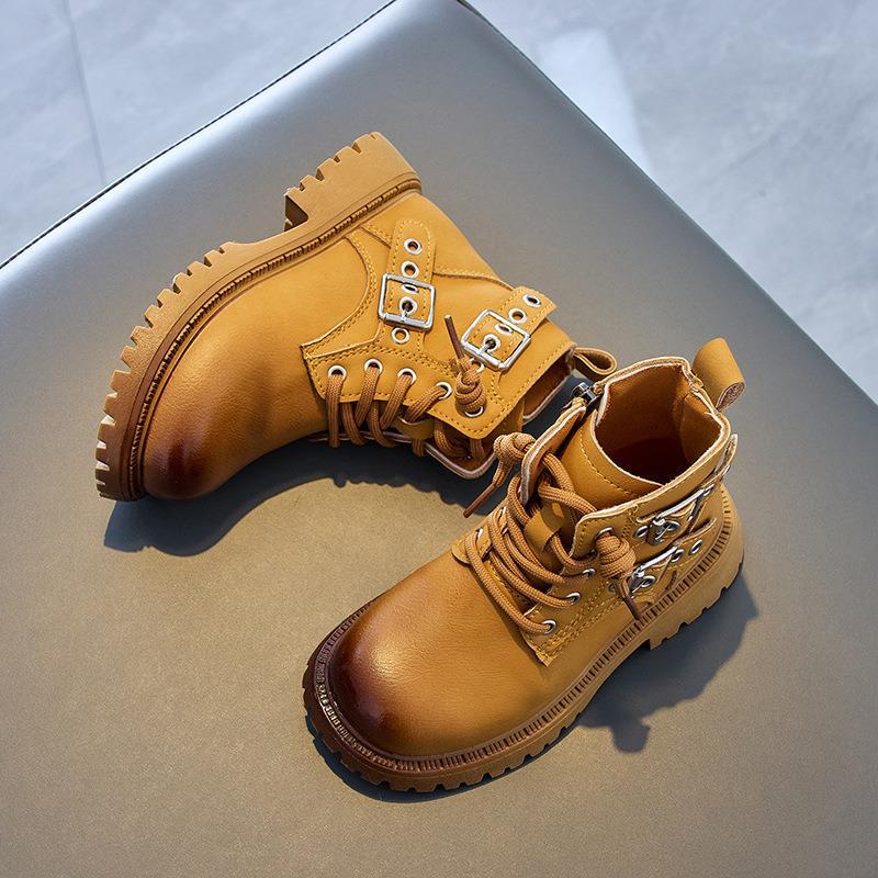 Girls' Princess Boots: Stylish British Short Boots with Side Zip for Performances and Parties