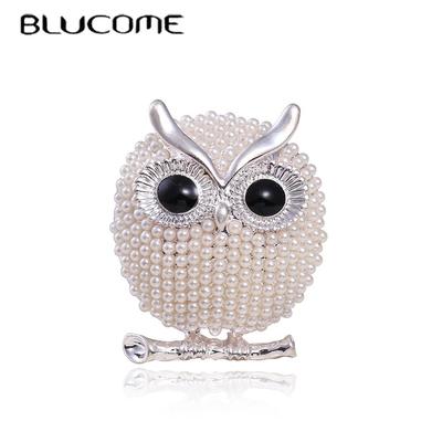 Neue Heiße Verkauf Schmuck Eule Nette Cartoon Corsage Legierung Galvanik Perle Pin