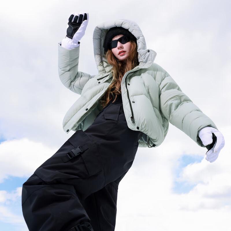 

Женский короткий пуховик SanCai 2025 Зима с капюшоном, пух белой утки XL