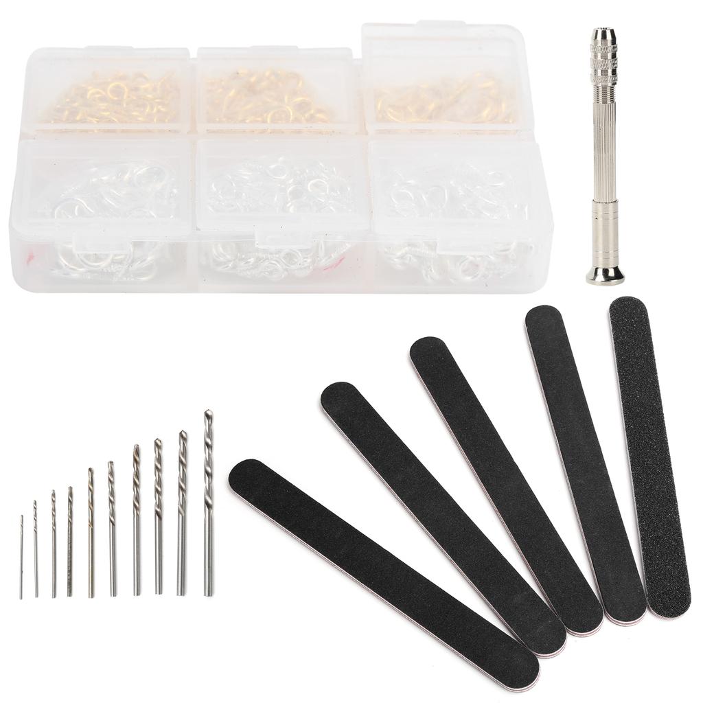 Pin Vise Hand Drill Eye Screw Drill Bit Set DIY Craft Jewelry Pendant Making Accessories