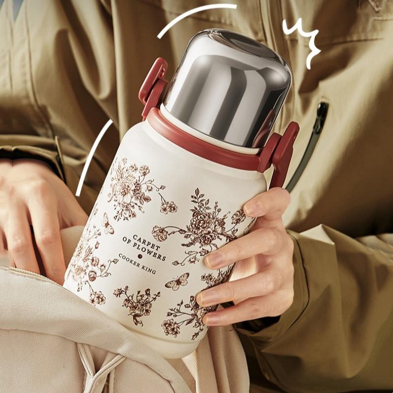 COOKER KING Spot Goods Insulated Coffee Cup Straw Cup Thermos Mug Stainless Steel Vacuum Flask Cold&Hot Sports Cup Insulated Cup