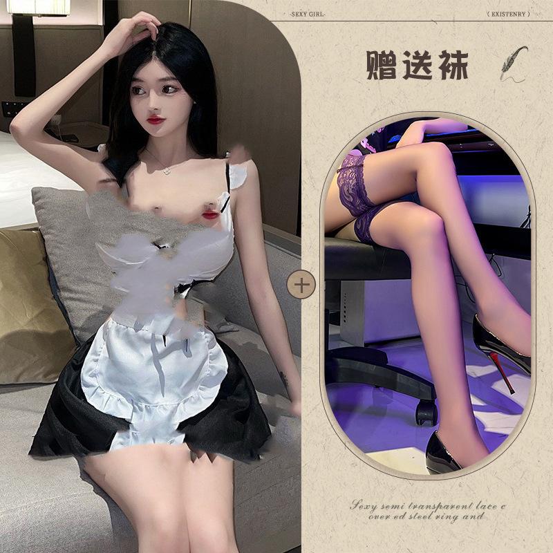 Sex lingerie plus size maid maid uniform pure lust suspenders sweet cute cosplay sexy seduction hot