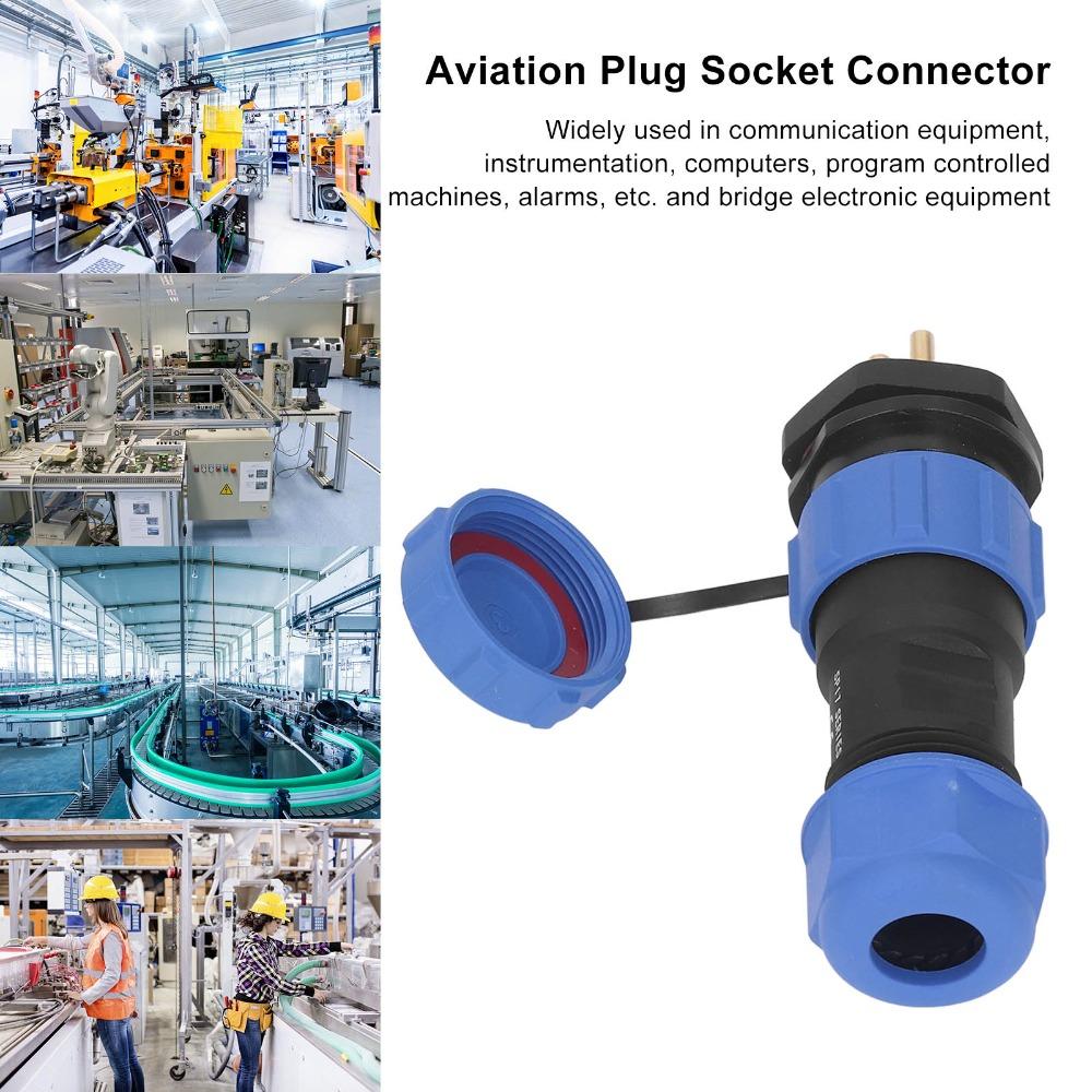 3 Pin 3 Hole Aviation Plug SP17 IP68 Waterproof Connector Panel Mount Dust Proof Cap Electrical Power Adapter Industrial Power