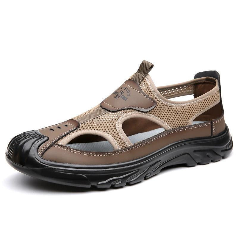 Sandalen Atmungsaktive Herrenschuhe Mesh Outdoor Herren Hohlsandalen Rutschfeste Strandsandalen Flats Schuhe Zapatillas Hombre