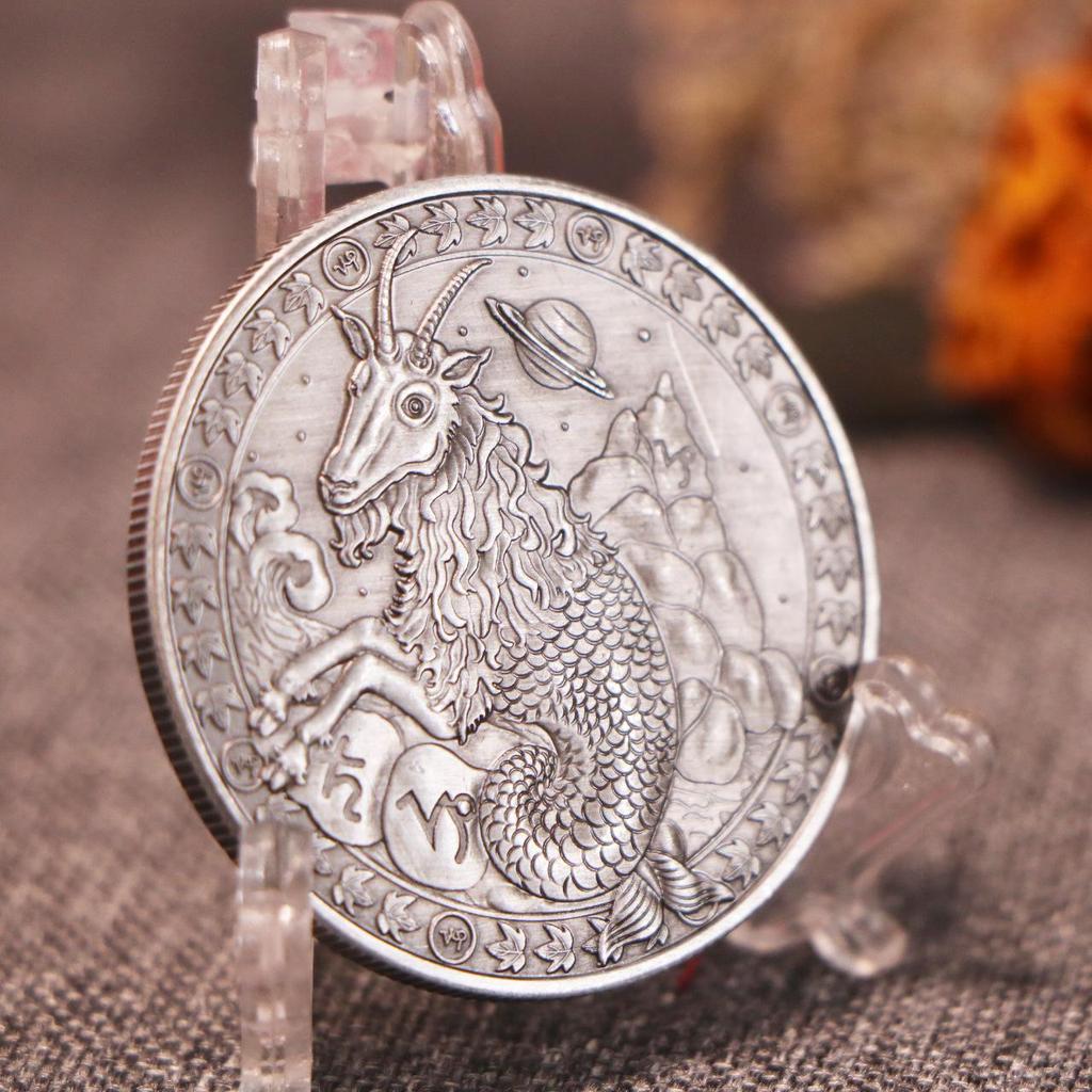 Zwölf Tierkreiszeichen-Münzen, Waage, Wassermann, Schütze, Tarot-Konstellationen, Retro, Silbermünzengeschenke, Weihnachtsgeschenk, Strumpffüller