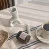 Linen Double Stripe Waterproof Tablecloth 2-Person Square