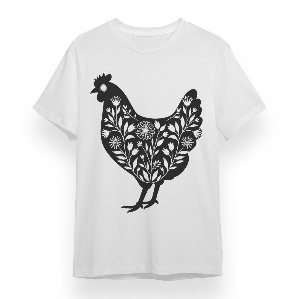 

Men s Oversize T-shirt With Abstract Mother Hen Unisex White Cotton Tee Summer 3XL