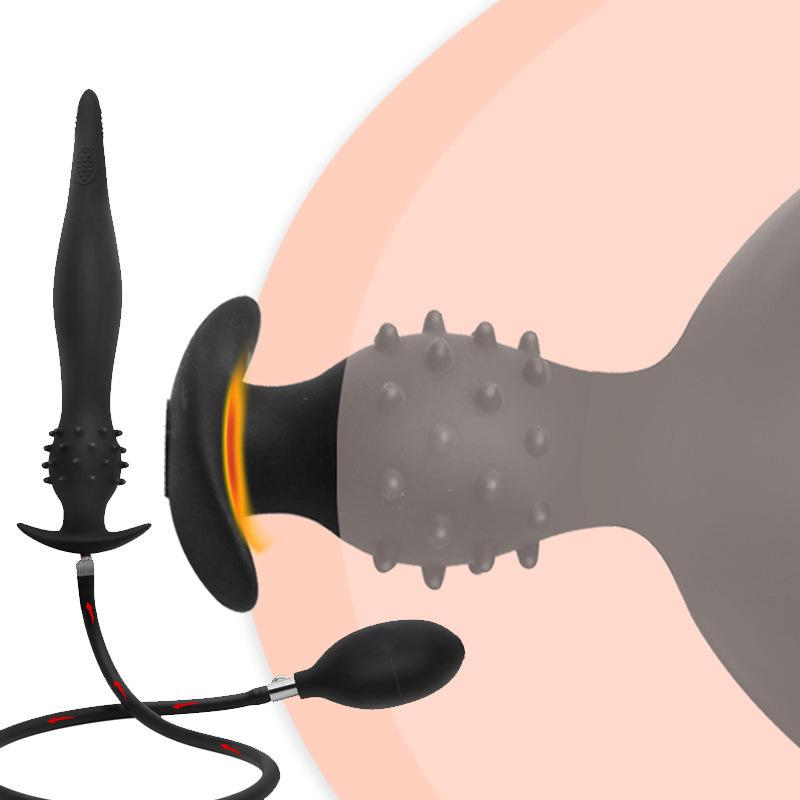 Aal-Silikon aufblasbarer Anal-Dilatator für Männer und Frauen - Super langer hinterer Masturbator.