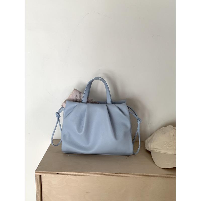 

Новая женская сумка-шоппер большой вместимости из мягкой кожи, женская сумочка высокого класса с плиссированным нишевым дизайном, дорожная сумка-мессенджер для женщин синий