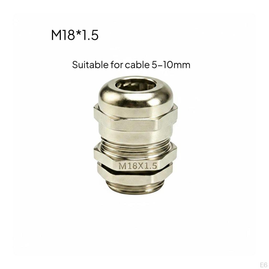 Brass Cord Grip Stainless Steel Strain Relief Wire Seal Fitting for Workbench, Machine