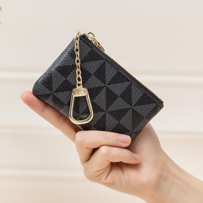 Mini Ladies' Super Slim Clutch: Small Coin & Key Pouch with Zipper