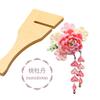 Hagoita Hair Ornament Peach and Peony with 21cm for Girls Tsumami-zaiku Hagoita, Design, 3-59, Stand, Tall,