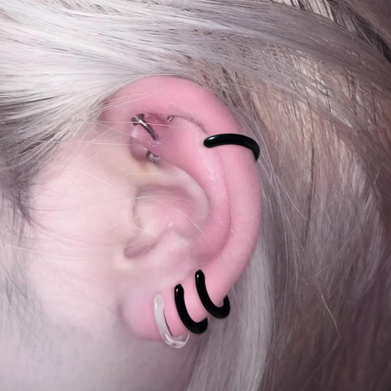 10/20 Stück Unsichtbare Harz Klare Ohrbügel Ohrringe Verhindern Allergie Transparenter Bioplast Knorpel Helix Ohrring Piercing Schmuck