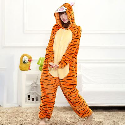 Kigurumi Onesie Adult Animal Tiger Pajamas Suit Warm Soft Stitch Sleepwear Onepiece Winter Jumpsuit Pijama Nightwear Women Clothes