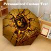 8 Rib Auto Folding Umbrella Wolverhampton Wanderers Football Print Custom Name Text Portable Rain Gear