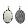 Oval Bezel Pendant Setting With Bail Fit 18x25mm Cabochon Blank Bases Tray
