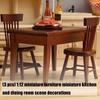 3PCS 1:12 Scale Miniature Kitchen Furniture Set Realistic Wooden Dollhouses Accessories For Dining Room Decors