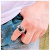 Adjustable Open Ring Men Women Vintage Claw Black Obsidian Style Punk Rock Gothic Finger Copper Jewelry