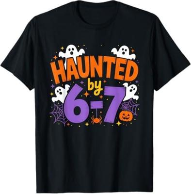 Haunted by 6-7 Halloween Ghosts and Spiders Design T-Shirt Unisex T-Shirt