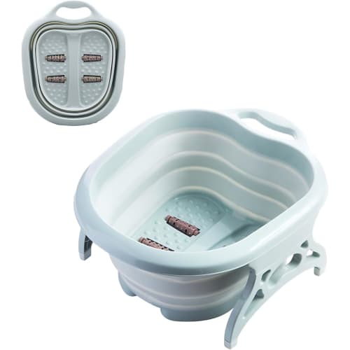 Folding Foot Bath Bucket, Compact Storage, Space-Saving, Lightweight, Portable, Perfect for Home Use, Keeps Feet Warm (Light Green)