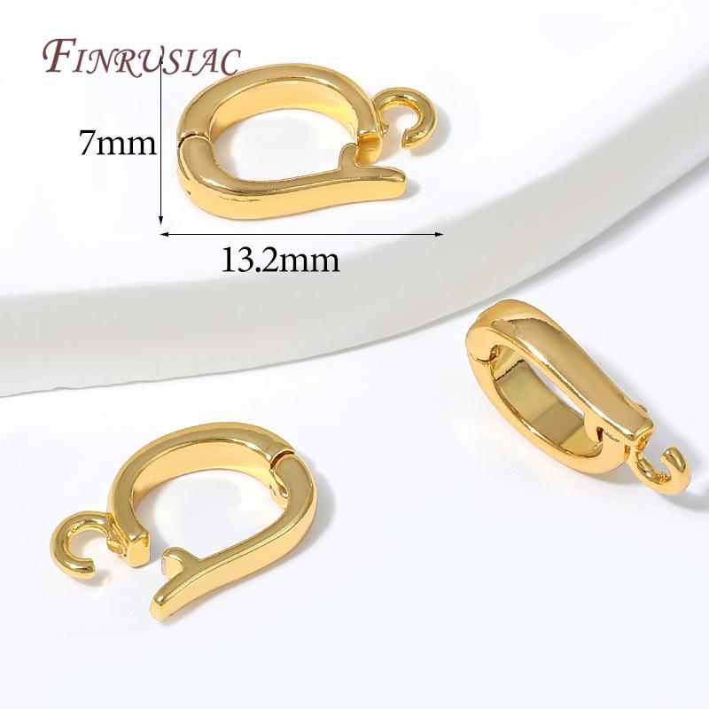 18K Gold Plated Enhancer Bail Clasp,D Shape Openable Pendant Connector For Jewelry Making Findings DIY Bracelet Accessories