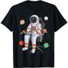Astronaut Gamer Outer Space Men Kids Gaming System Planets T-Shirt