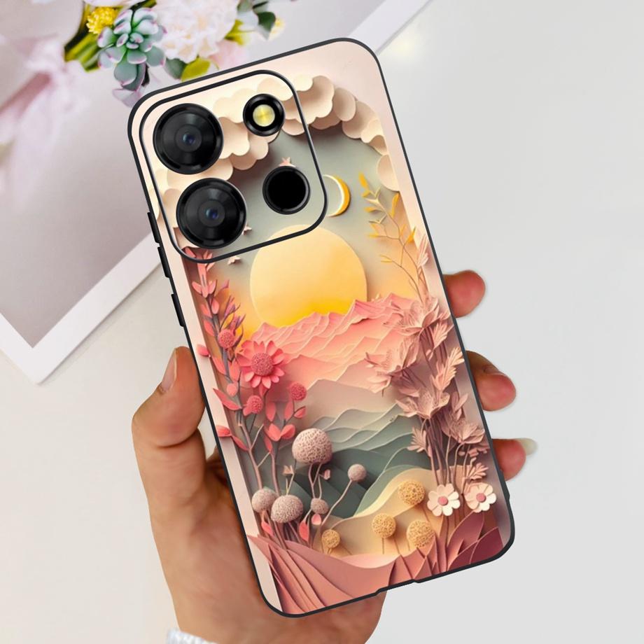 For Itel A60 A70 A27 A48 Phone Case Back Cover Matte Slim Soft TPU Silicone Bumper Child Fashion Cartoon Pattern Fundas ITELA60s