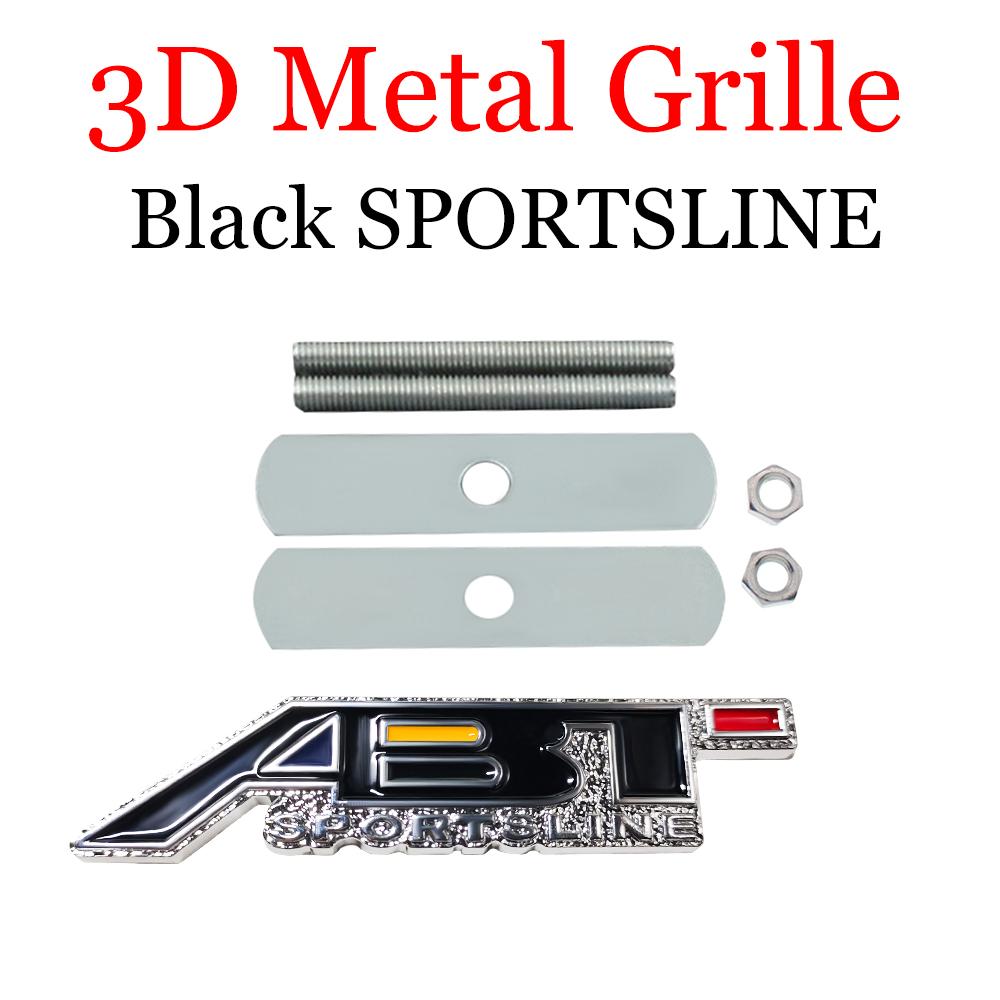 Car Front Grliie Badges 3D Metal ABT Emblem Body Trunk Decor Stickers Accessories For S Sline Quattro S6 S7 S8 A4 TTRS A6L RS