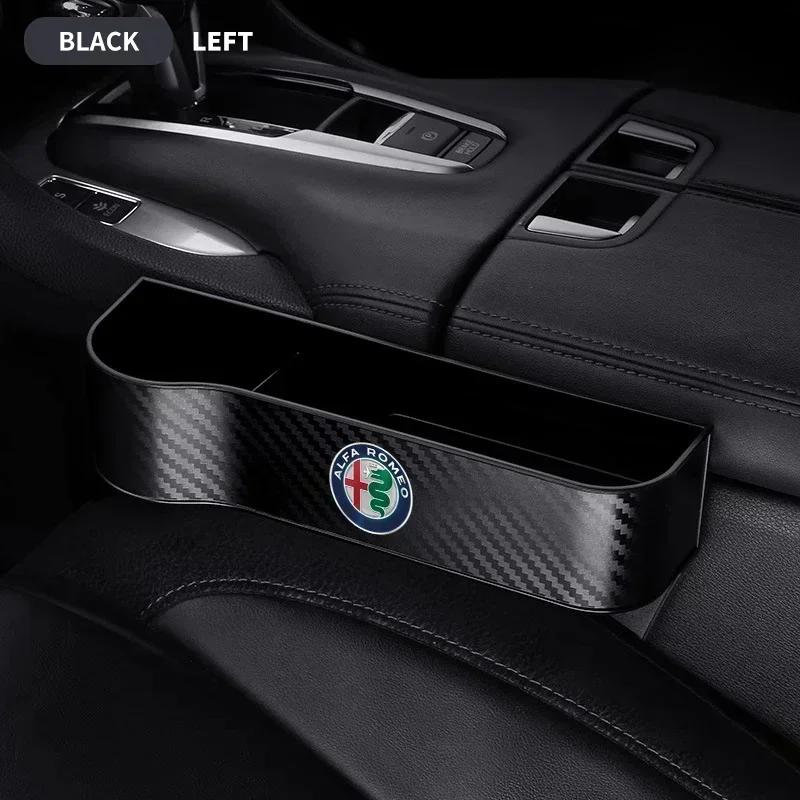 Car Driver Front Seat Gap Filler Organizer Pocket Car Accessories For Alfa Romeo Giulia Stelvio Junior Tonale 33 Stradale 4C Giu Ofh853