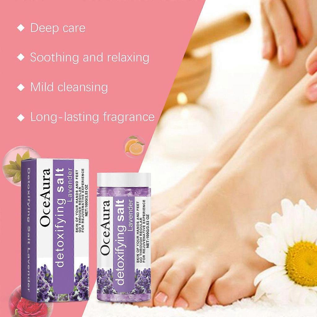 Oceaura Lavender Scented Foot Bath Salt - Gently Cleanses Feet, Nourishes, Soothes, Softens Skin, And Moisturizes