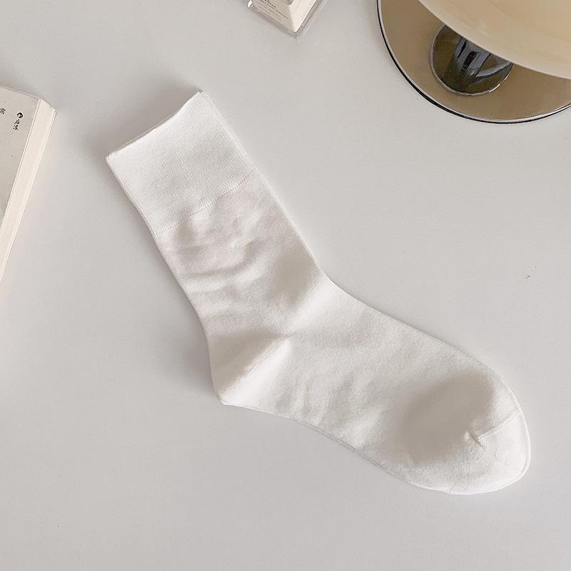 Spring/Summer Breathable Cotton Socks: Thin, Anti-Pilling, Seamless Postpartum Comfort, Solid Color, Casual Fashion