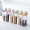 Plastic Clear Container Set with Pour Lids, Food Storage Box, Kitchen Storage Bottles, Grains Tank, 1.9L - 2.5L, Random Color