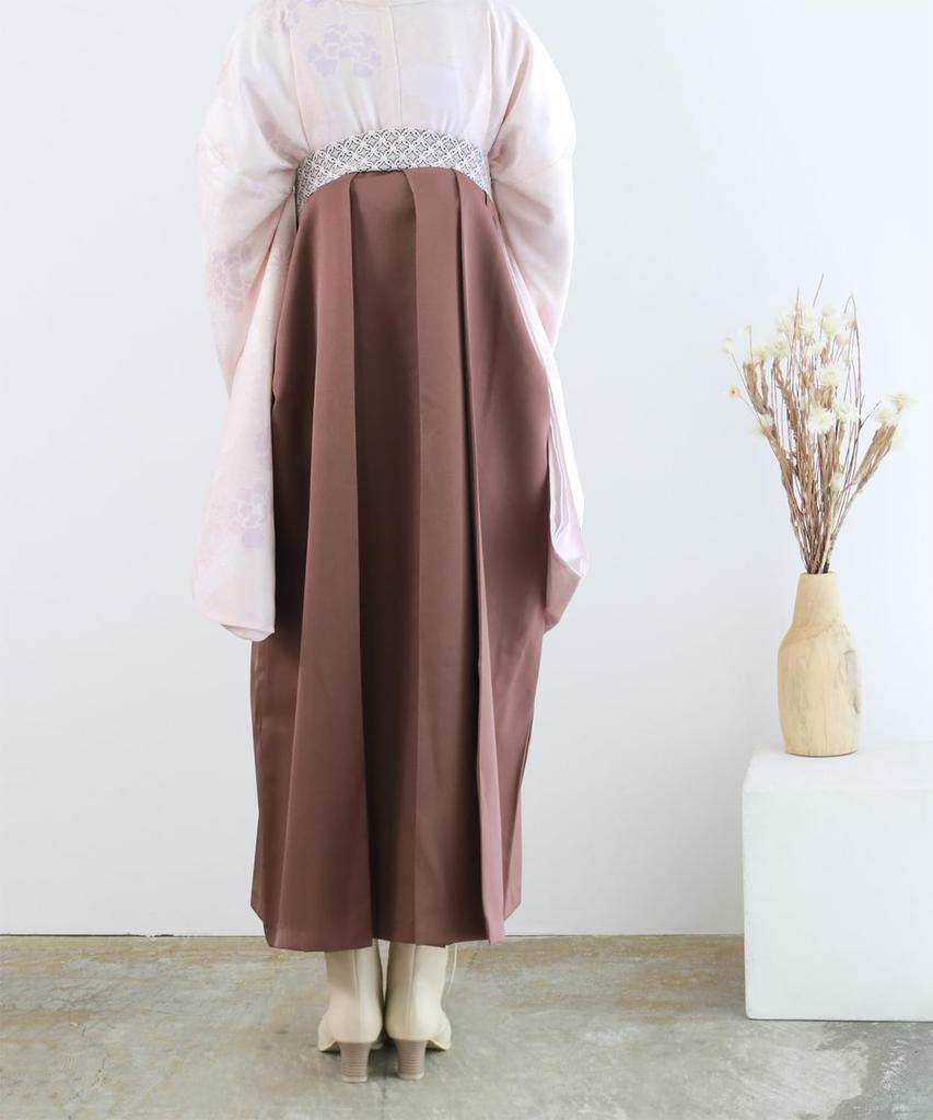 [KYOETSU] Graduation Ceremony Hakama with Lace Tie, Plain, Single Item, Women's (18. Chestnut Brown, L)