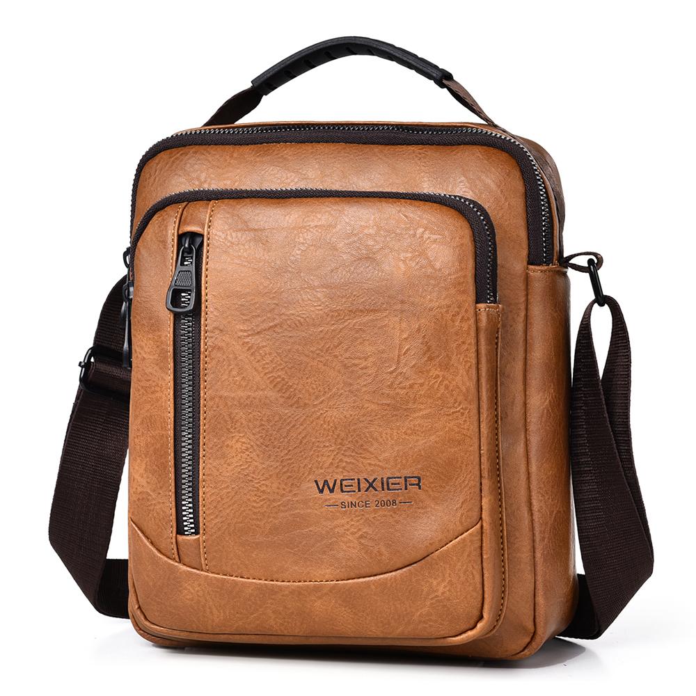 WEIXIER erkek Crossbody omuzdan askili çanta Deri askılı çanta Su Geçirmez Evrak Çantası Satchel Seyahat Çantası