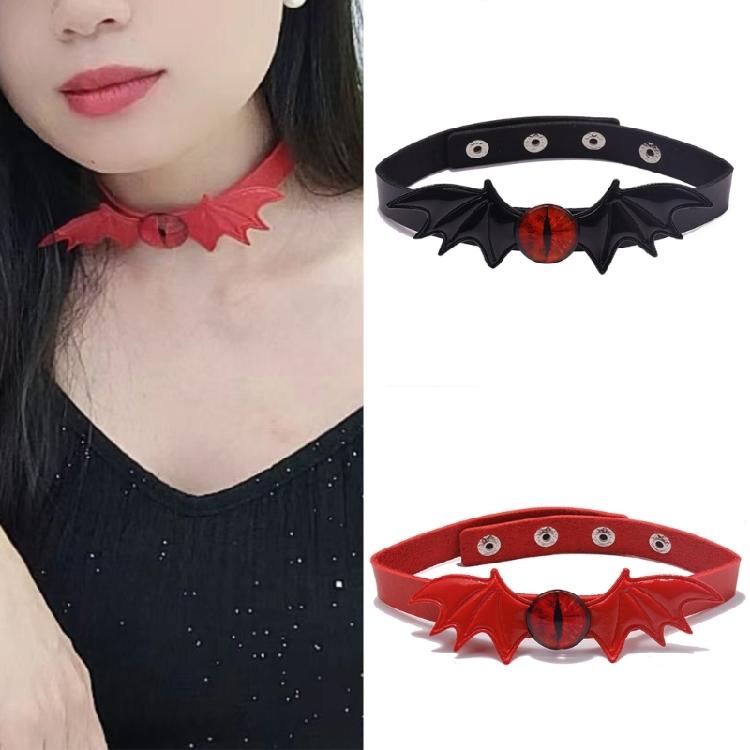 Fledermausflügel Choker Halskette Leder Fledermausflügel Halsband Gothic Kragen Halskette für Frauen Mädchen Cosplay,