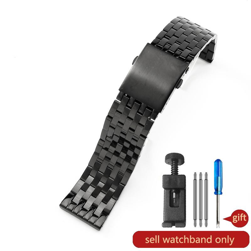 For DIESEL Stainless Steel Men's Watch Band Dz7395 Dz4316 Police Large Dial 22 24 26 28 Double Press Buckle Replace Watch Strap