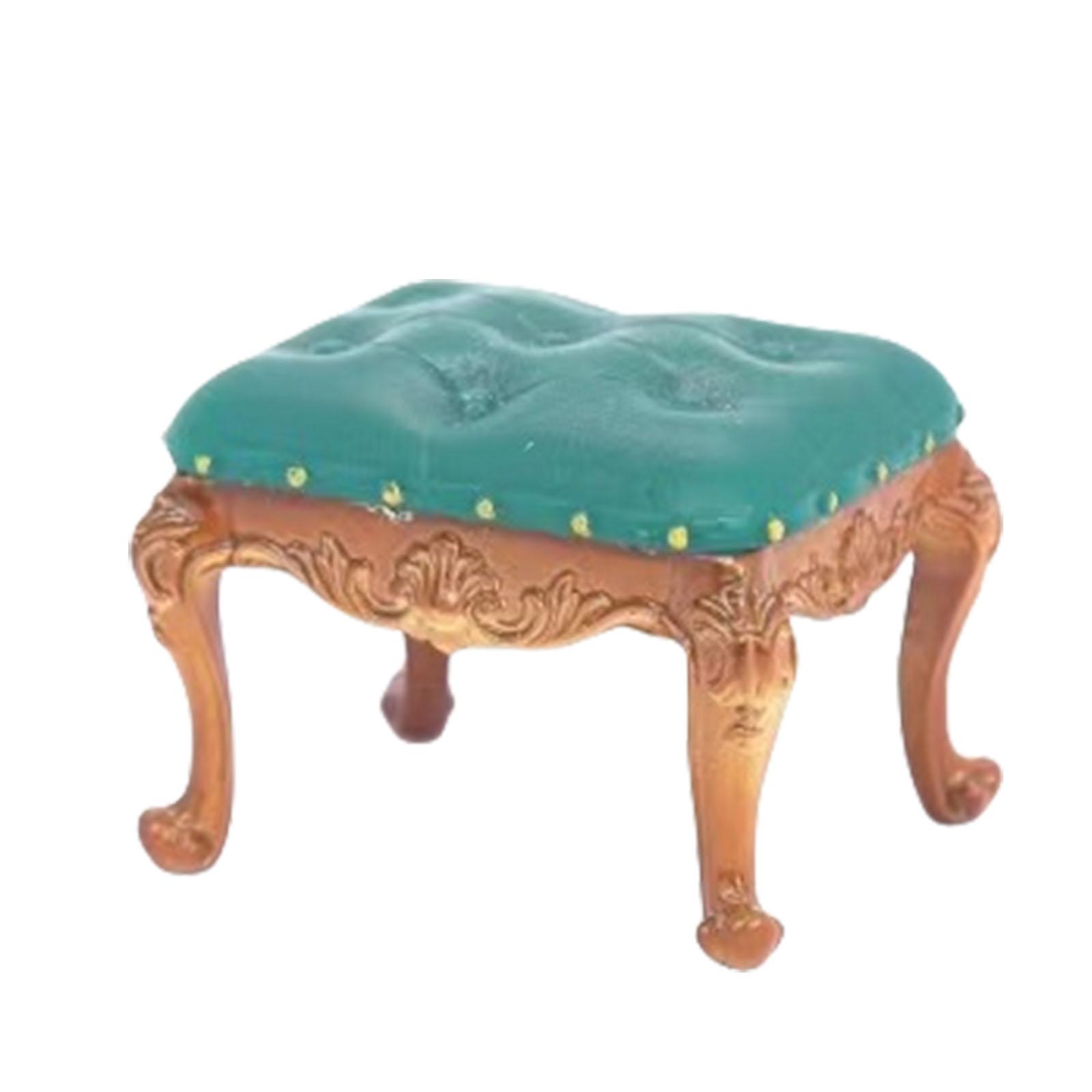 

Реалистичный винтажный Закка Реалистичная игра для детей Ролевой дисплей Модель викторианского стула Игрушечный стул 1:12 Кукольный Дом T2 темно-зеленого