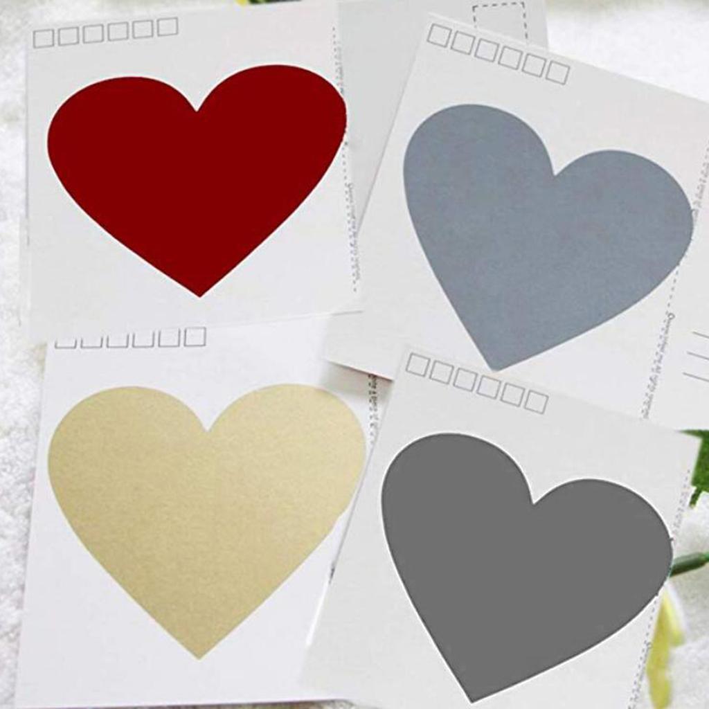 Packung mit 50 Herz-Rubbelaufklebern Rubbelkartenaufkleber Selbstklebende Etiketten für Gender Reveal Geschenk Babyparty