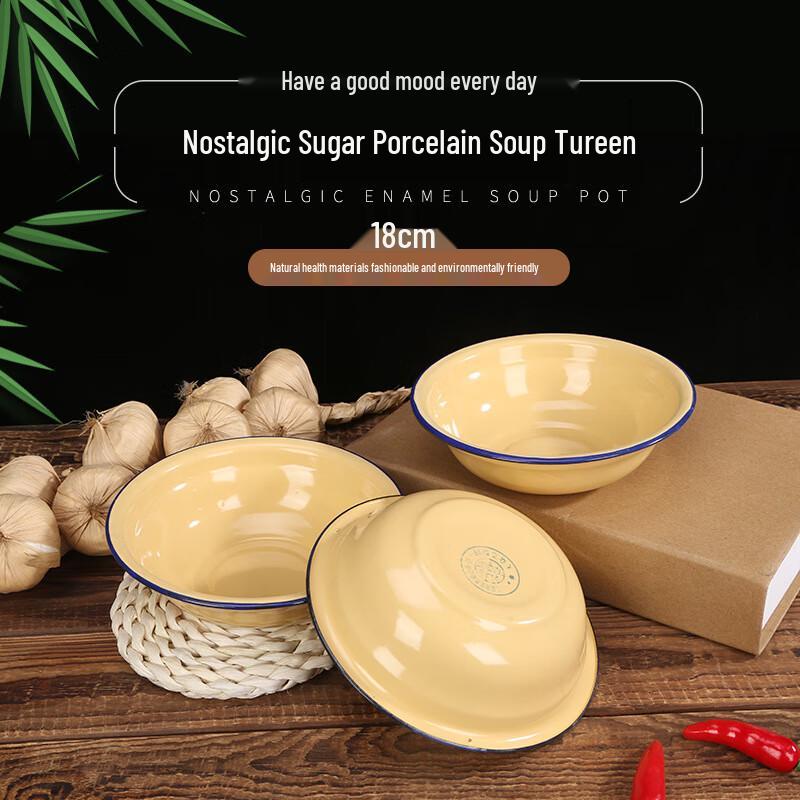 Nostalgic Chinese Enamel Bowl Set