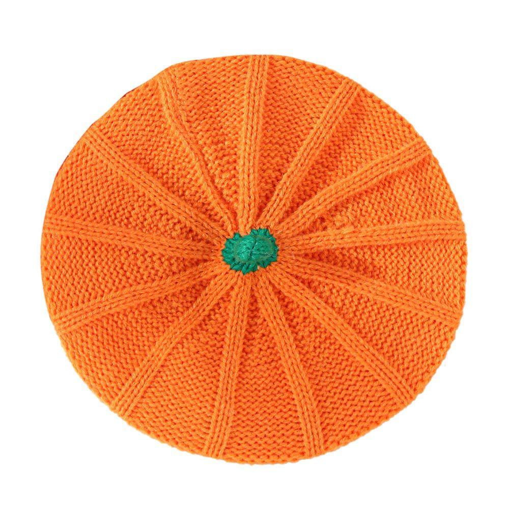 Mother Baby Warm Knitted Vintage Beanies Cap Beret Hat Halloween Pumpkin Hat